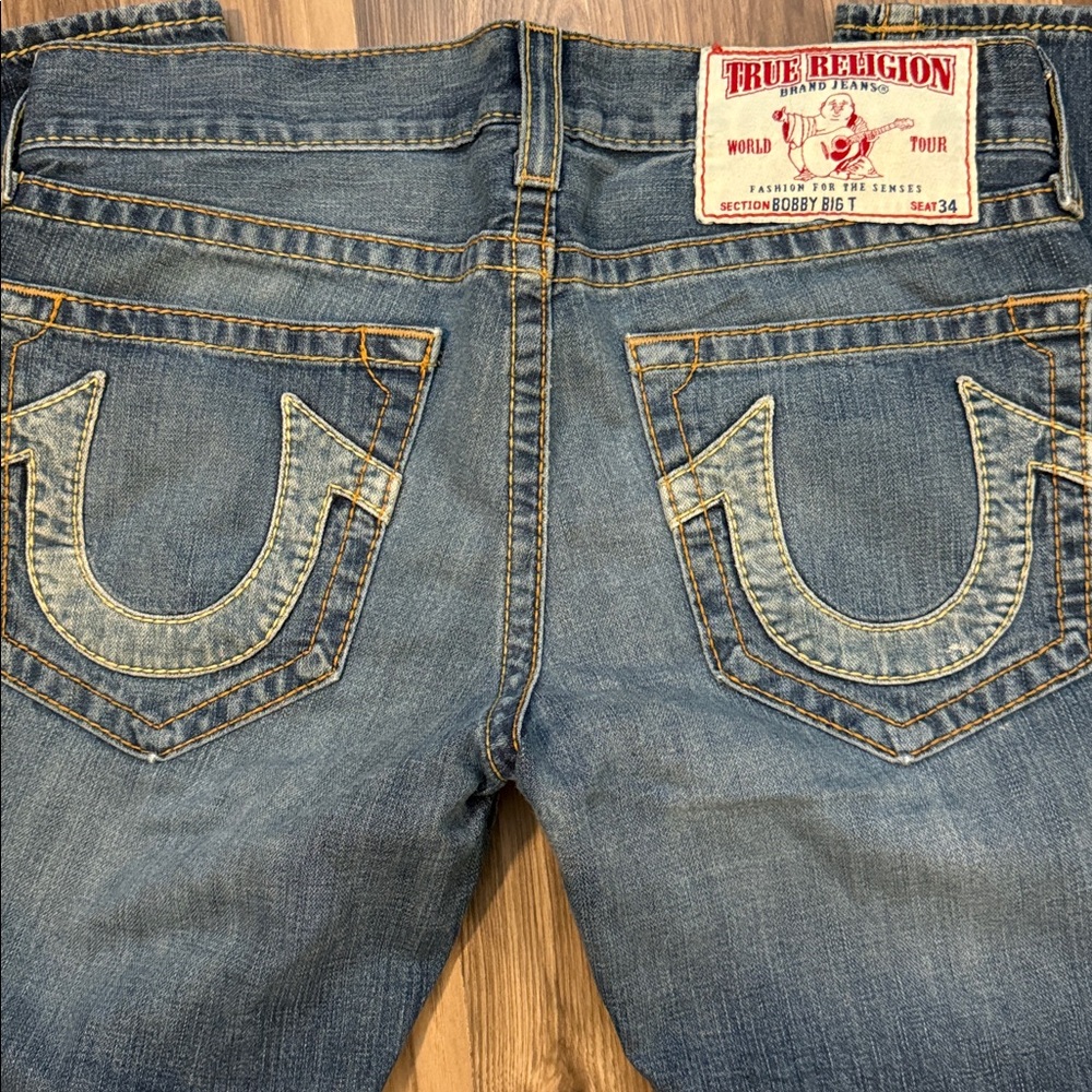 True Religion Vintage Bobby Big T Mens Denim Jeans 33
